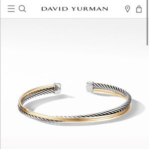 Crossover Bracelet in Sterling Silver with 18K Yellow Gold